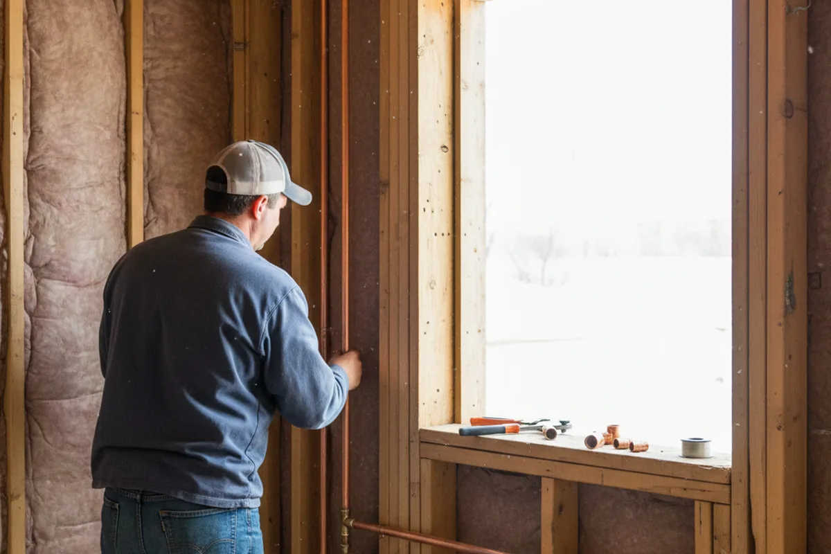 Licensed plumber running new copper supply lines in a Hillpoint home